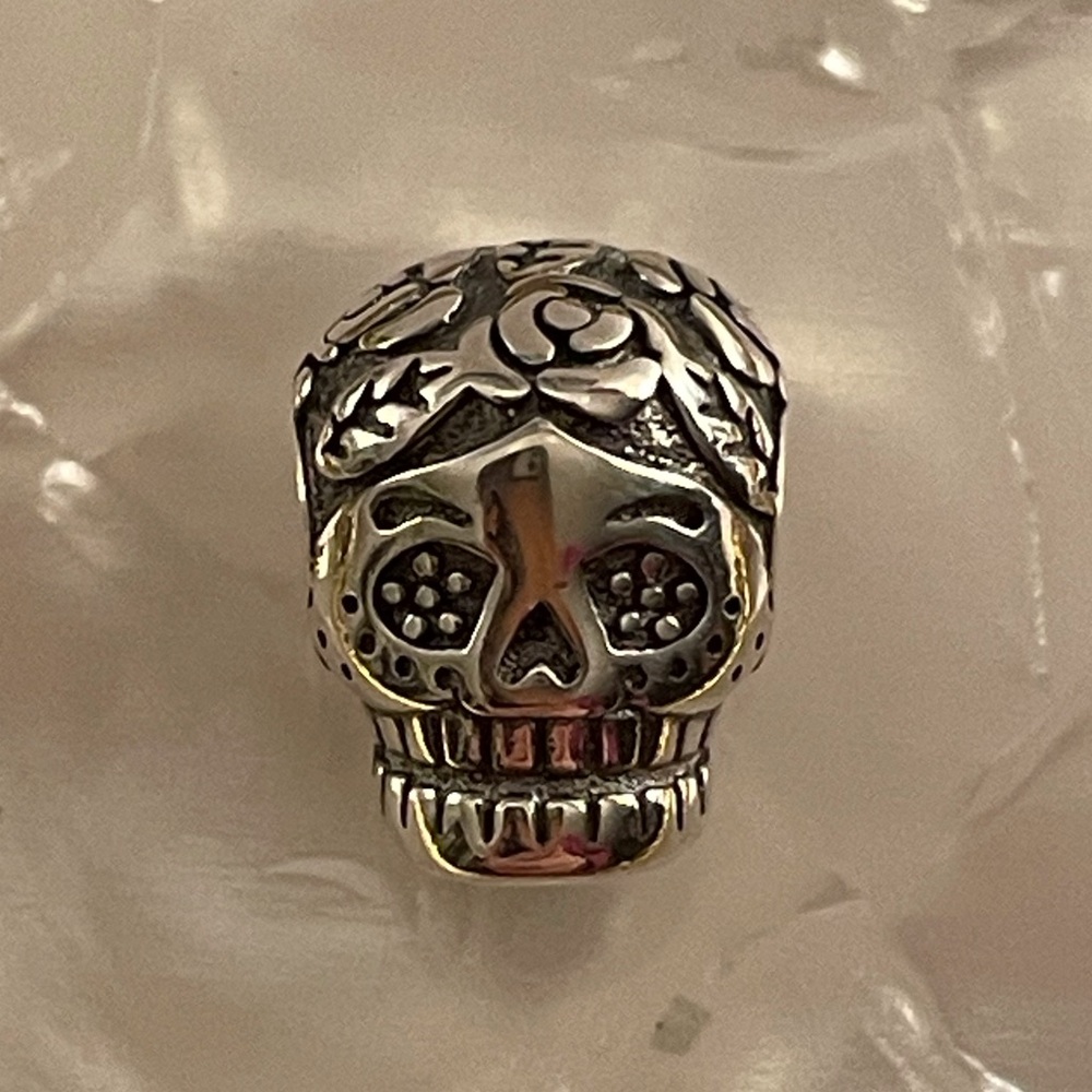Bracelet Charm Sugar Skull Sterling Silver